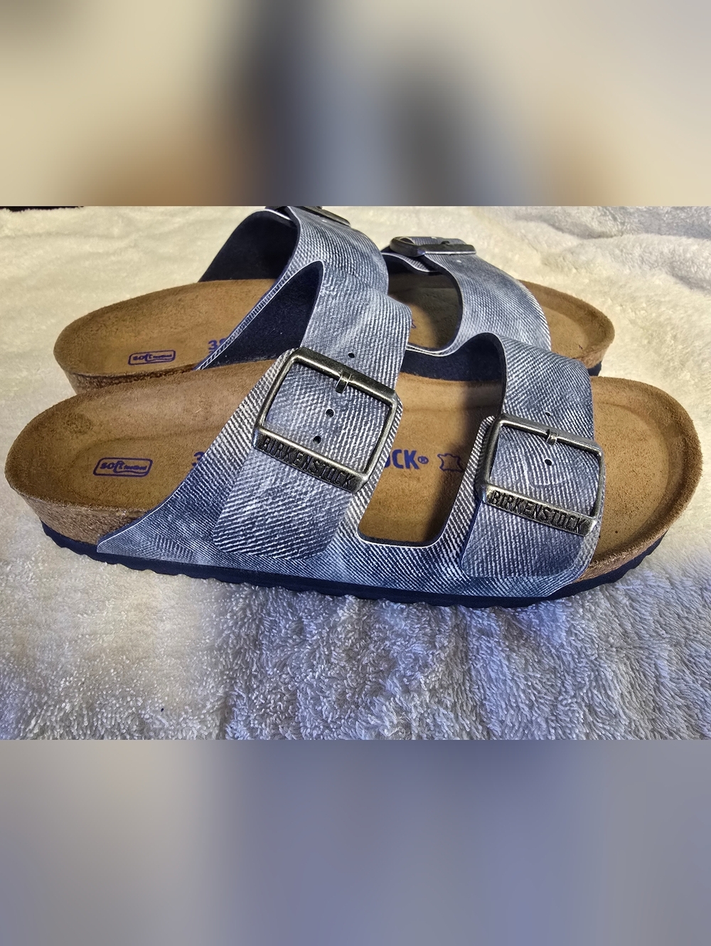 Birkenstock Arizona Double Buckle Sandals in Denim Blue SIZE 39 - Picture 3 of 7